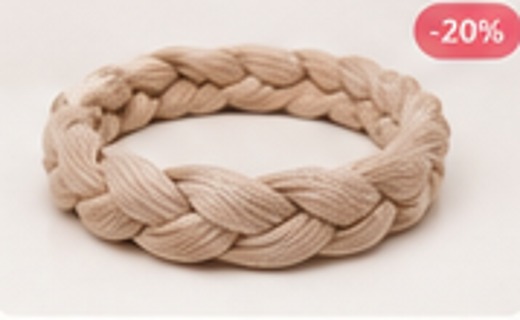 Vincha Trenzada Beige